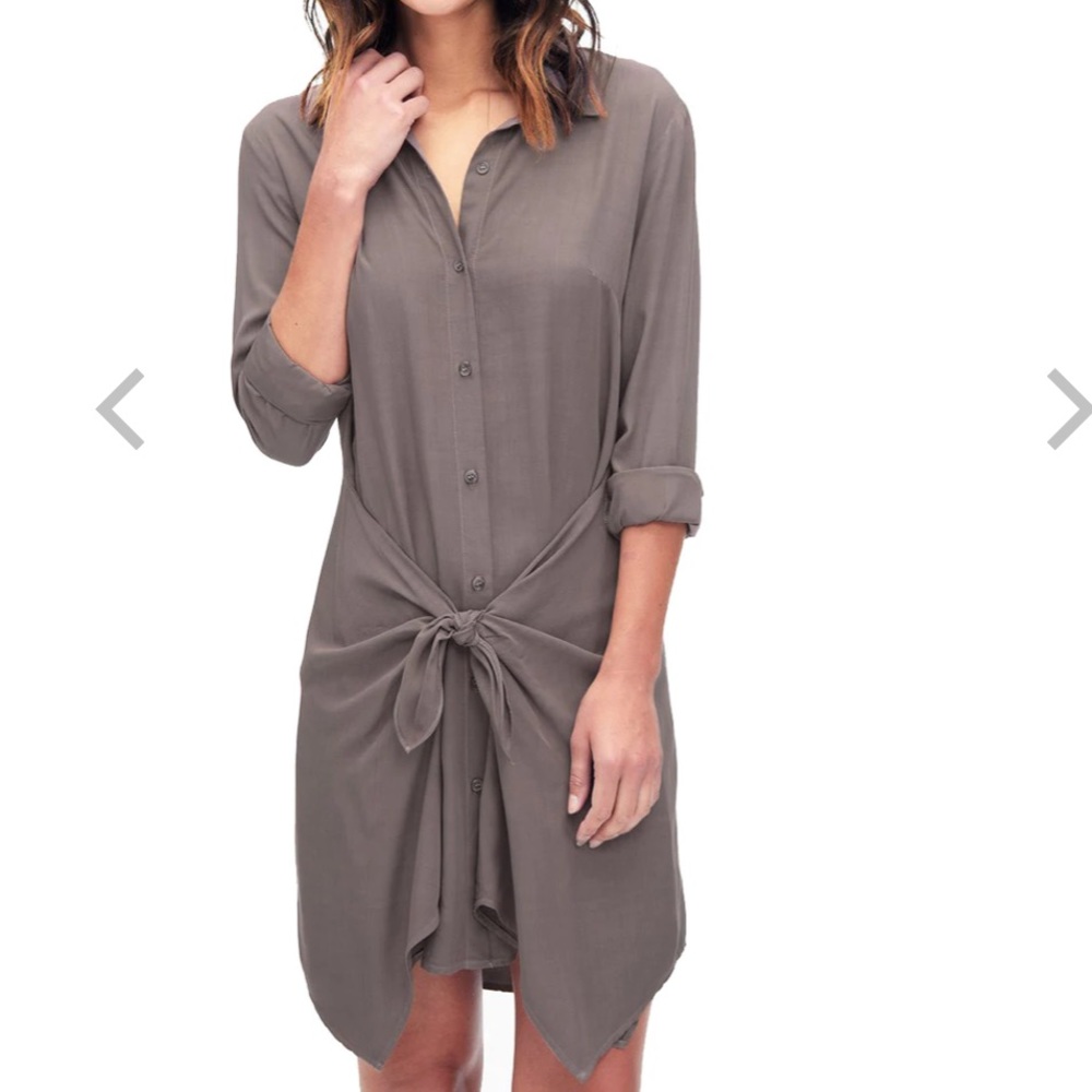Splendid Voile Tie Front Shirt Dress Sz S